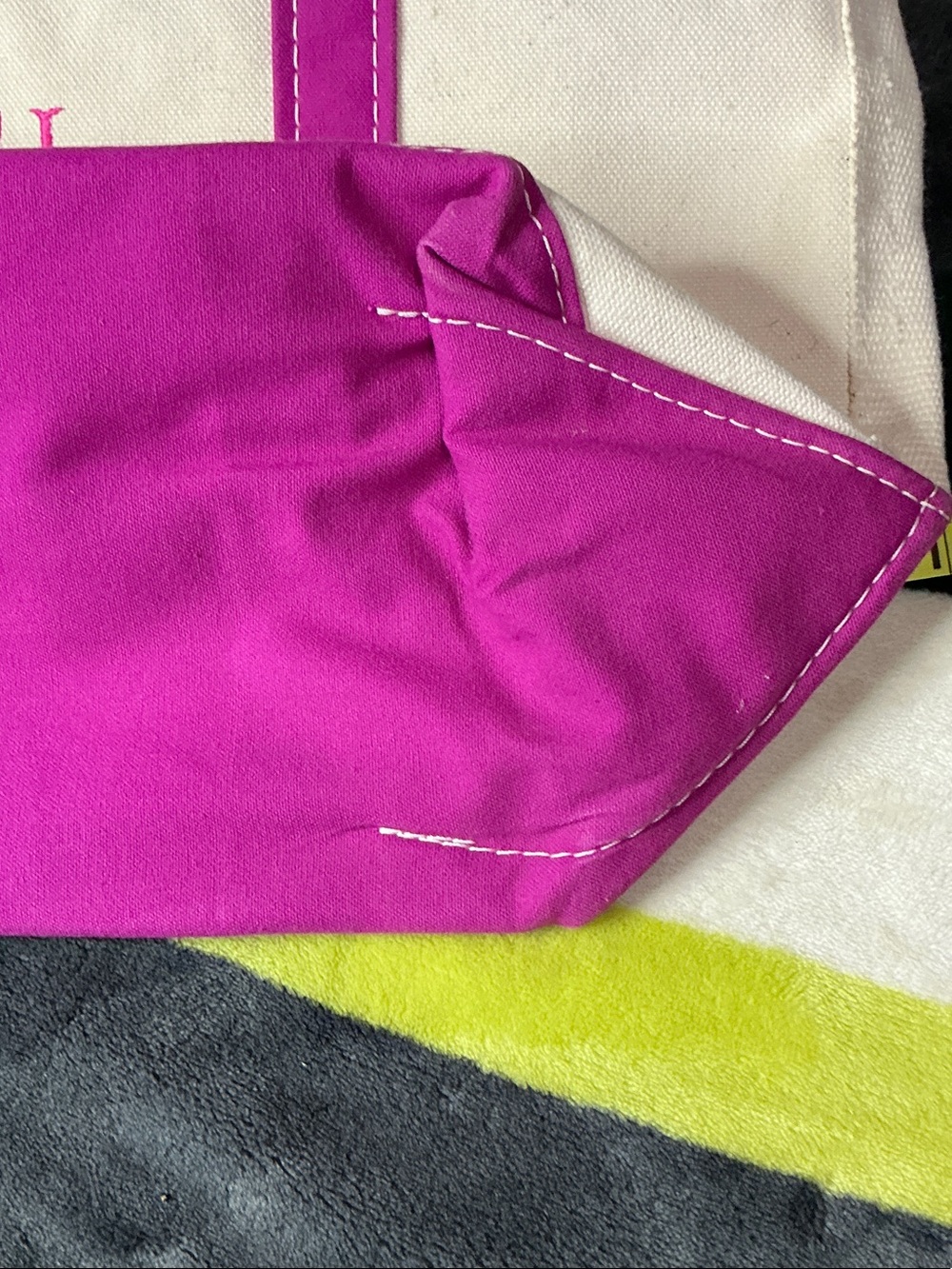 L.L. Bean Canvas Tote with Pink Trim - Picture 10 of 12